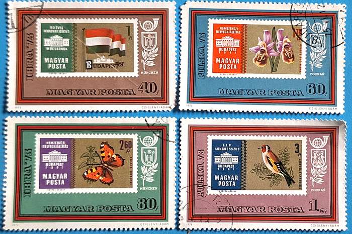 Hungary 1973 Ibra 73 Stamp Exhibition 4 Cancelled stamps
