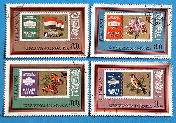 Hungary 1973 Ibra 73 Stamp Exhibition 4 Cancelled stamps