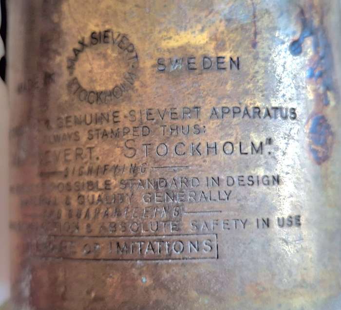 Vintage  Max Sievert, Stockholm, Sweden Blow Torch with Brass tank