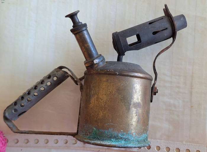 Vintage  Max Sievert, Stockholm, Sweden Blow Torch with Brass tank