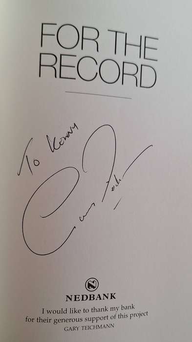 For the Record by Gary Teichmann Paperback SIGNED
