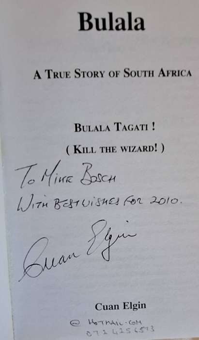 Bulala by Cuan Elgin Paperback AUTHOR INSCRIPTION