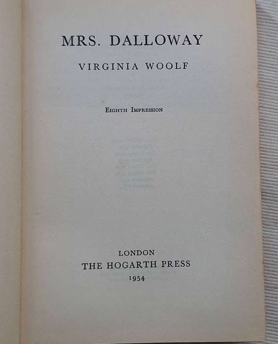 Mrs Dalloway by Virginia Woolf Hardcover 1954 Eighth Impression