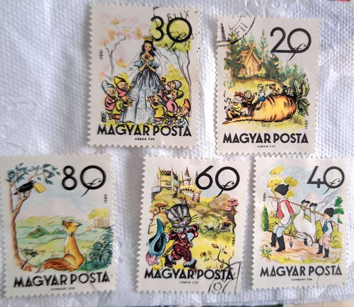 Hungary 1960 Fairy Tales 5 Cancelled Hinged stamps from Set of 8