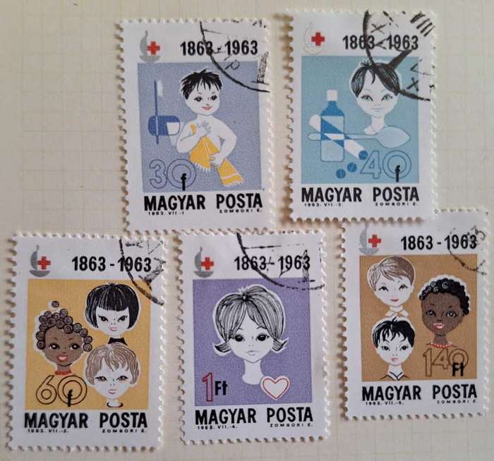 Hungary 1963 Red Cross Centenary 5 Used Hinged stamps