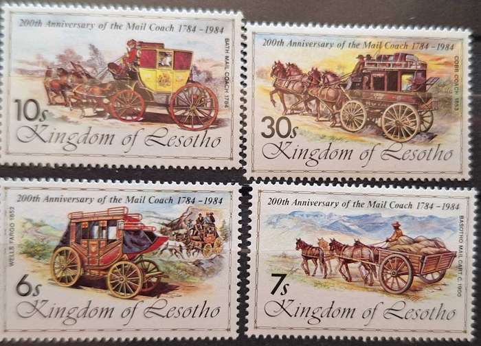 Lesotho 1984 200th Anniversary of the Mail Coach Set of 4 Mint stamps