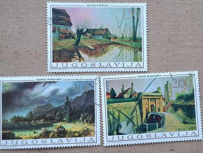 Yugoslavia 1968 Paintings 3 Cancelled stamps