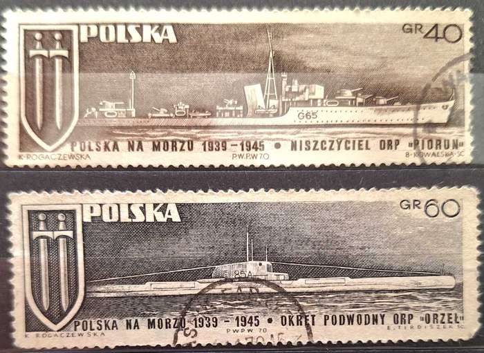 Poland 1970 Poland At Sea 1939-1945 2 Cancelled stamps