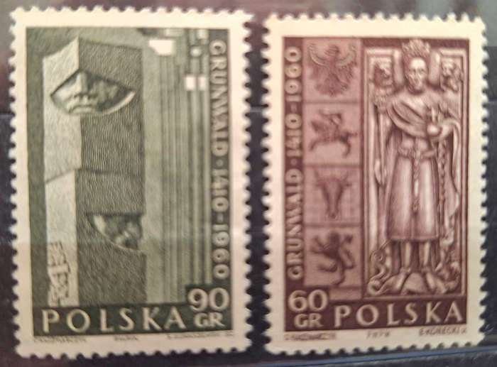 Poland 1960 Grunwald Battle Monument King Wladyslaw Tomb 2 Mint stamps