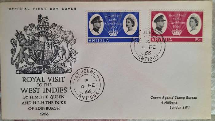 Antigua 1966 Royal Visit to the West Indies FDC