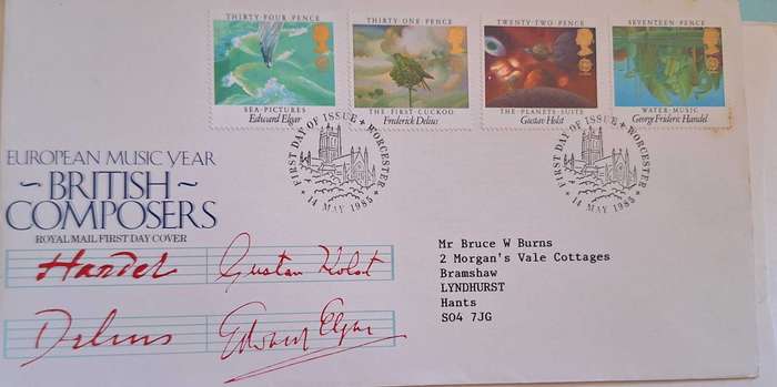 GB 1985 European Music Year: British Composers FDC