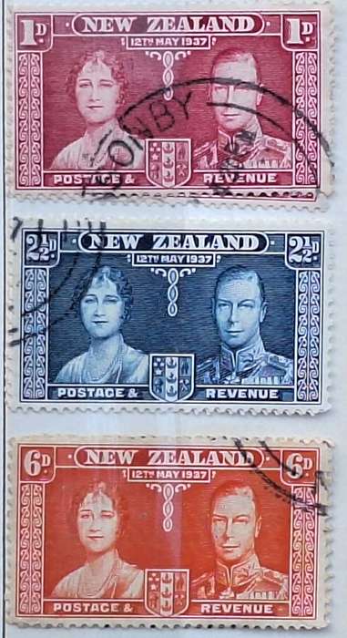 New Zealand 1937 Coronation Set of 3 Used stamps