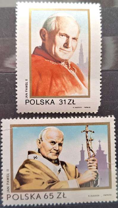 Poland 1983 Second Visit of Pope John Paul II to Poland Set of 2 Mint stamps