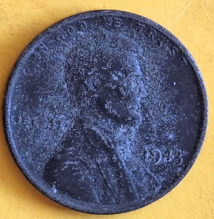 USA 1943 Lincoln  'Steel Cent'  Zinc clad steel