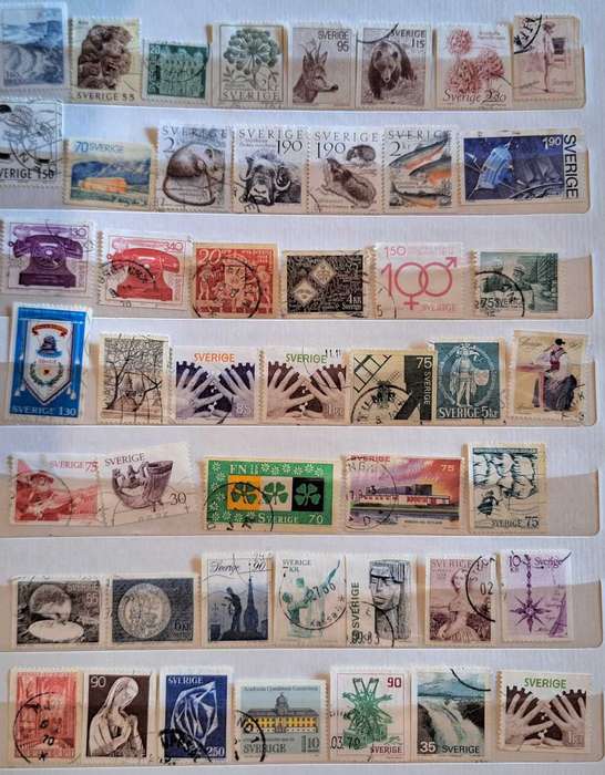 Sweden  Mixed Lot of 51 Used some Hinged stamps
