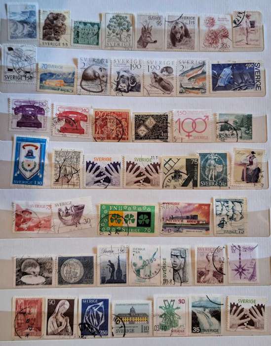Sweden  Mixed Lot of 51 Used some Hinged stamps