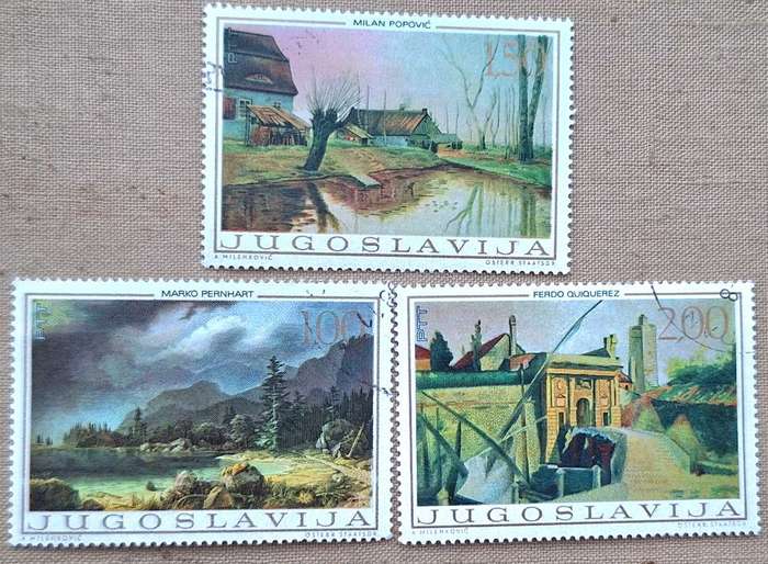 Yugoslavia 1968 Paintings 3 Cancelled stamps