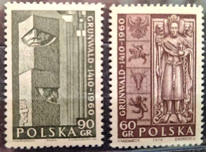 Poland 1960 Grunwald Battle Monument King Wladyslaw Tomb 2 Mint stamps
