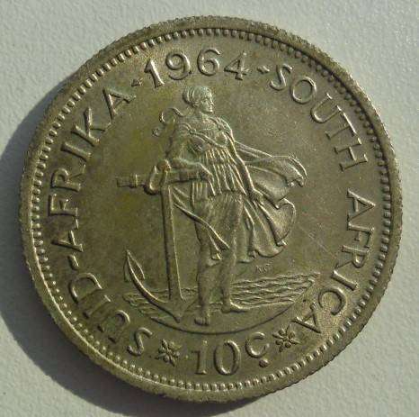 1964 10 CENT IN A/AU CONDITION