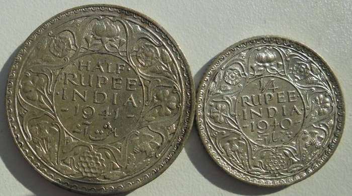 India Silver 2 Coin Set in AU Condition