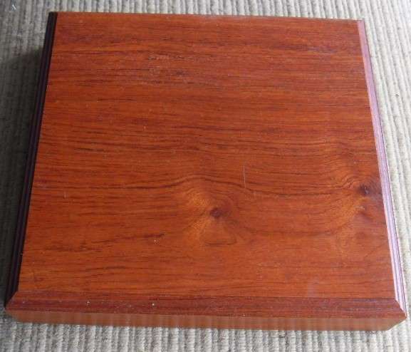 HARD WOOD BOX TO HOLD 4 SLAB COINS