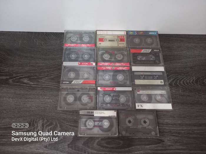 Vintage Cassette Tape Collection - 14 Tapes With Cases - Sony, TDK & Philips - Collectors Item