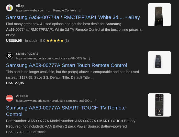 Original Samsung Smart Touch TV Remote Control - Model: AA59-00777A - Verified Working - Make Offer