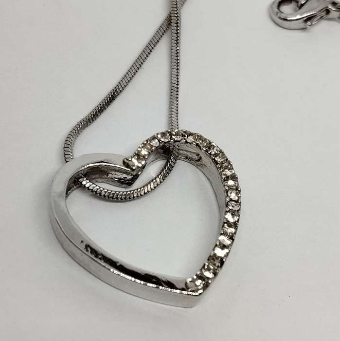Dainty Sterling Silver Necklace with Heart Pendant #S0034