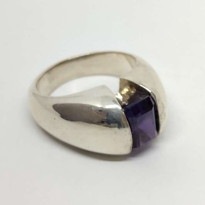 Chemley Vintage Sterling Silver Ring Set with Amethyst #S0029