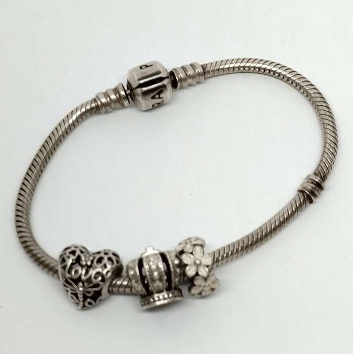 Pandora Charm Bracelet with Three Charms  #S0046