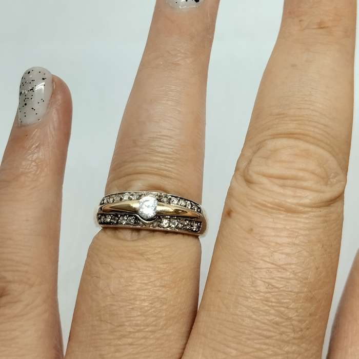 Sterling Silver with 9ct Gold Dress Ring  #S0052