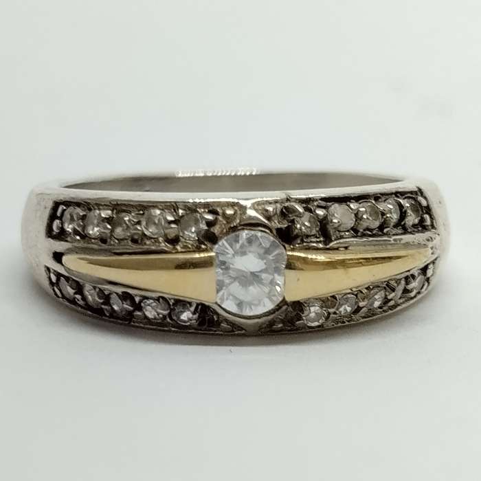 Sterling Silver with 9ct Gold Dress Ring  #S0052