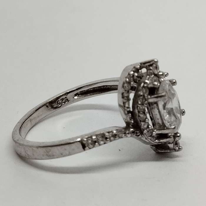 Sterling Silver Ring with Oval Cut Cubic Zirconia #S0057
