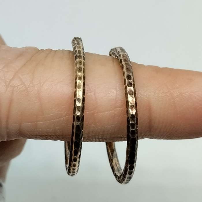 Pressed Metal Hoop Earrings #F0090