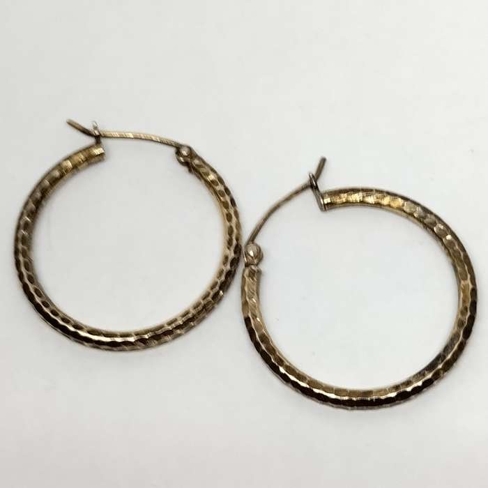 Pressed Metal Hoop Earrings #F0090