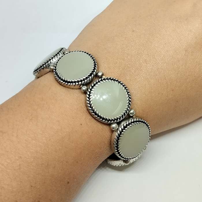 Grey Enamel Stretch Bracelet #F0100