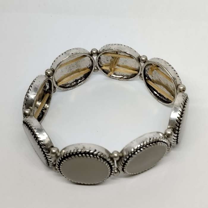 Grey Enamel Stretch Bracelet #F0100
