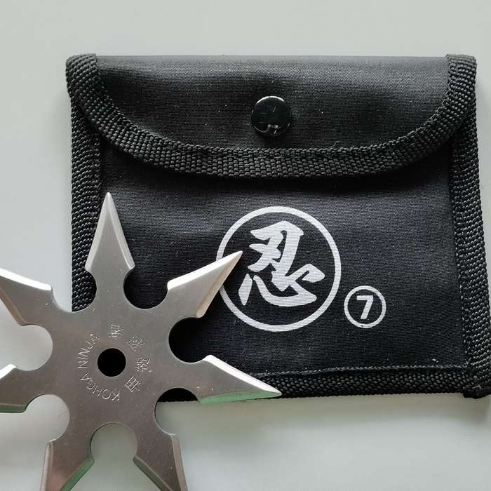7 Point Ninja Throwing Star with Pouch #O0093