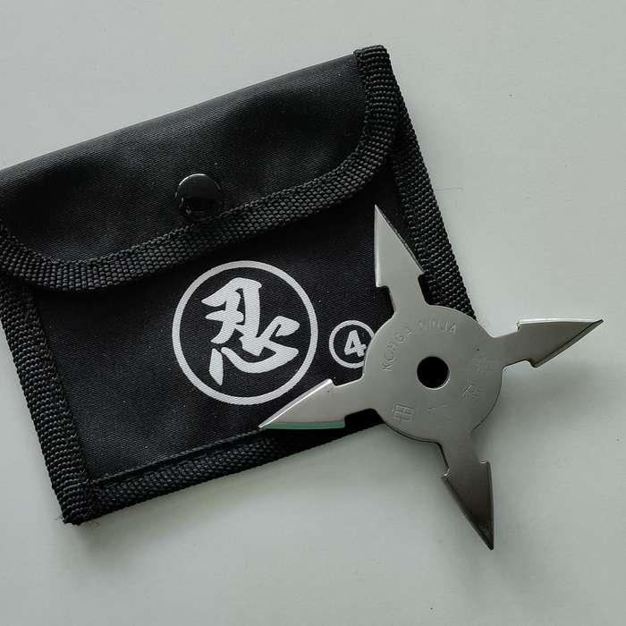 4 Point Ninja Throwing Star with Pouch #O0098