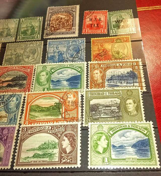 Trinidad/Trinidad and Tobago stamps on stock card