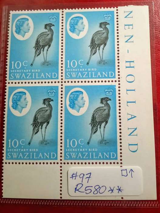 4 Mint blocks of Swaziland stamps 1962
