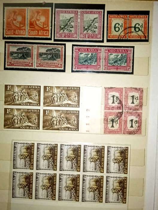 Collection of old South African stamps