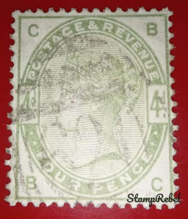 Great Britain Stamp Queen Victoria SG 192 4 pence dull green 1884