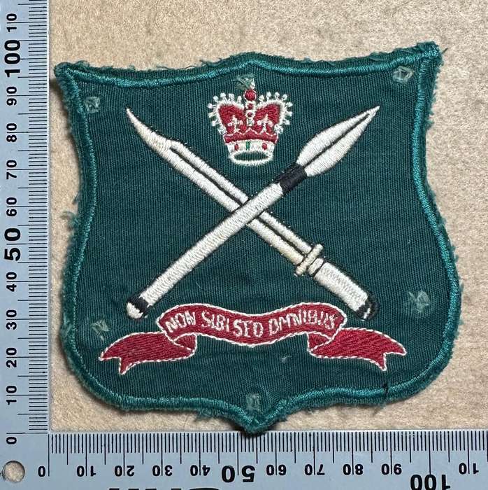 Rhodesian School of Infantry - 1 GREEN BLAZER BADGE QC, with Press-studs on back