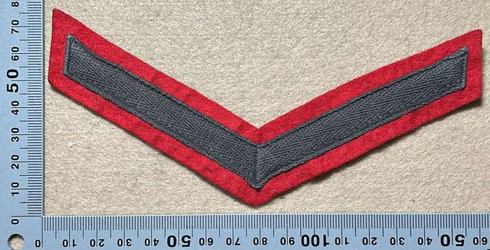 RHODESIA REGIMENT - LANCE CORPORAL SLEEVE RANK ON RED
