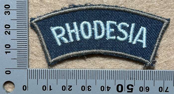 RHODESIA ARMY Cloth Titles - WHITE ON BLUE/BLACK/GREEN