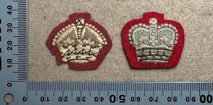 RHODESIA CROWNS AND PIPS - 2 RED KC