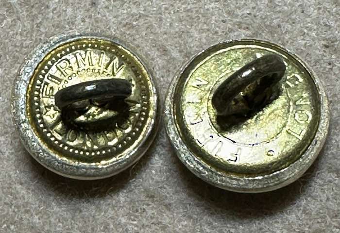 RHODESIA SIGNALS - 2 SMALL BUTTONS - FIRMIN, LONDON