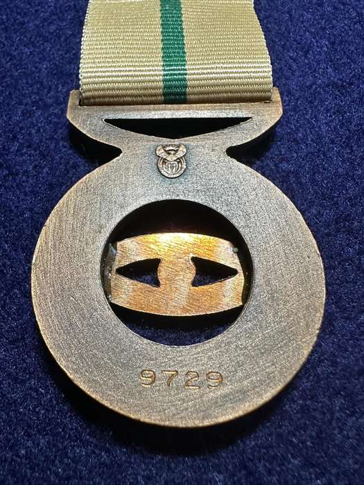 SADF/SANDF Intelligence Services Medal - Loyal Service Bronze - Full Size, Numbered 9729