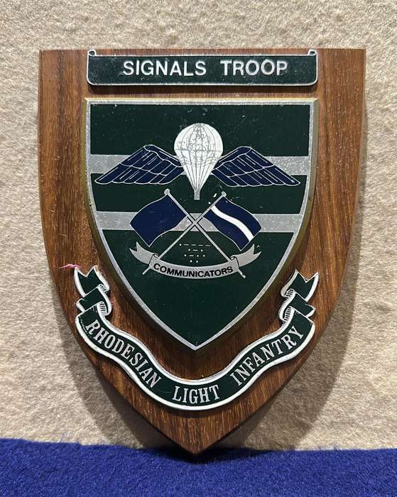 Rhodesian Plaque - RLI Rhodesian Light Infantry - Signals Troop